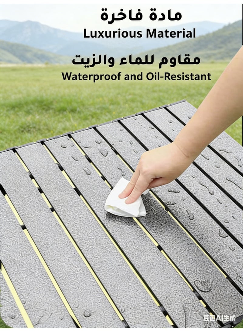 Beauenty 3-Piece Camping Set | Portable Camping Table with 2 Chairs, Folding Table with Carrying Bag 95×57×50cm and 2 Folding Chairs with Metal Frame  for Picnics, Travel, Beach, BBQ Black - Image 5